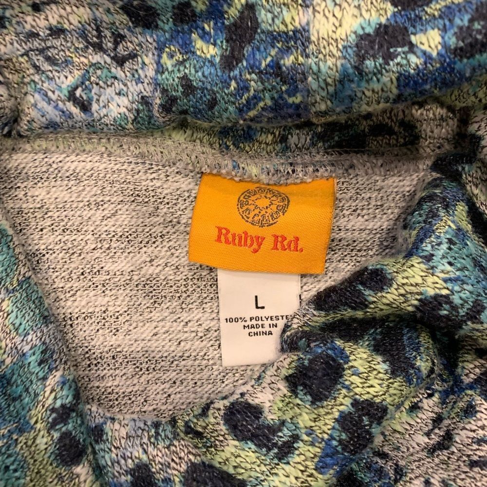 Ruby Rd. Ocean Color Cowl Neck Top Size Large - image 2